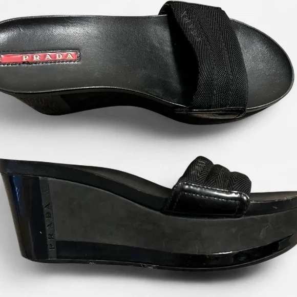 Prada Black Slide Sandals - Picture 2 of 4